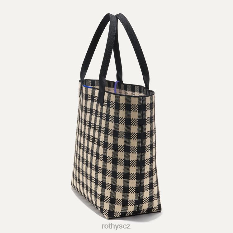 černý a plátěný gingham Taška 4266F180 Rothy\'s ženy lehká taška